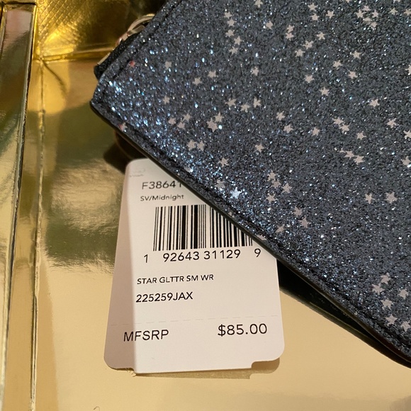 BRAND NEW - Never Used Coach Star Glitter Wristlet - Midnight Blue Color - Picture 8 of 9